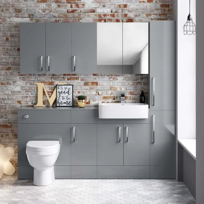 Harper Stone Grey Combination Vanity Basin and Seattle Toilet 1500mm