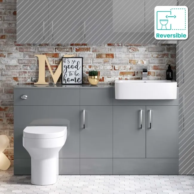 Harper Stone Grey Combination Vanity Basin and Denver Toilet 1500mm