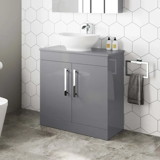 Avon Stone Grey Vanity with Oval Counter Top Basin 800mm