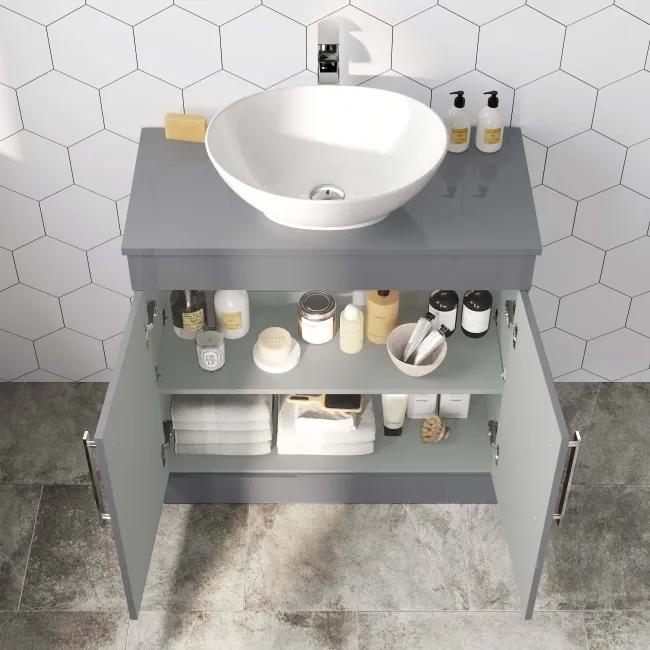 Avon Stone Grey Vanity with Oval Counter Top Basin 800mm