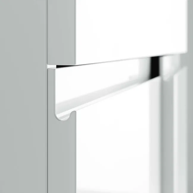 Trent Gloss White Vanity with Marble Top & Curved Counter Top Basin 600mm