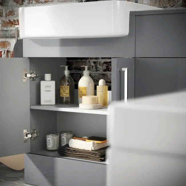 Harper Stone Grey Combination Vanity Basin and Atlanta Toilet 1200mm
