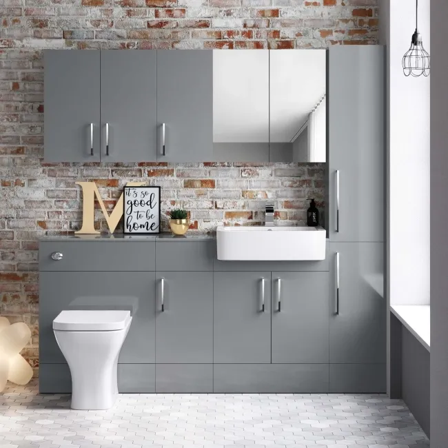 Harper Stone Grey Combination Vanity Basin and Atlanta Toilet 1500mm