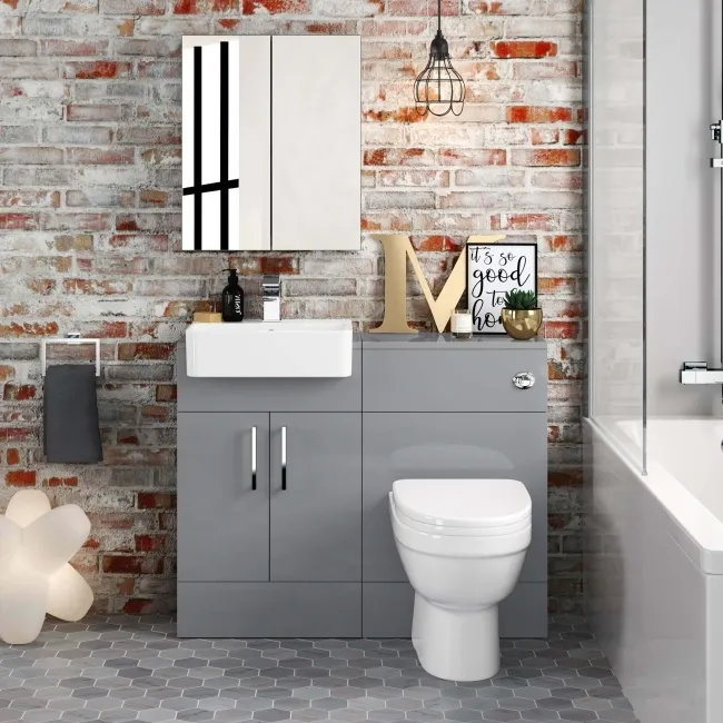 Harper Stone Grey Combination Vanity Basin & Seattle Toilet 1000mm