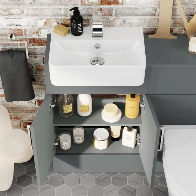 Harper Stone Grey Combination Vanity Basin & Seattle Toilet 1000mm