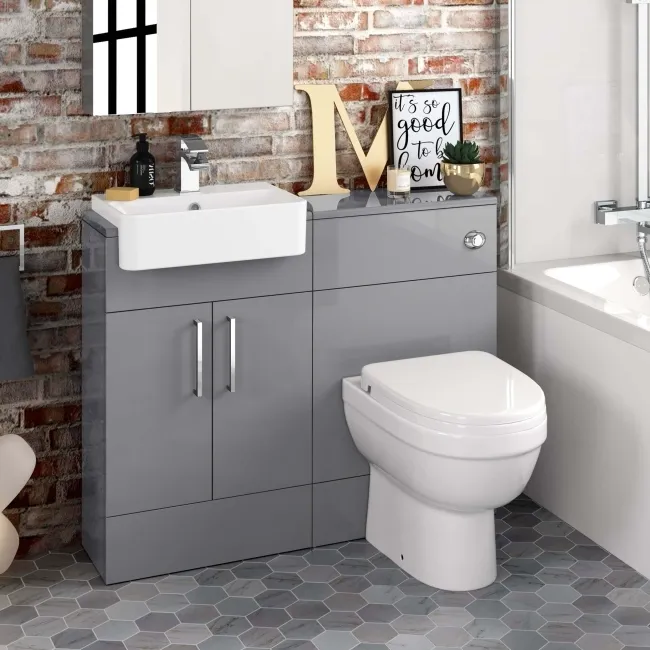 Harper Stone Grey Combination Vanity Basin & Seattle Toilet 1000mm