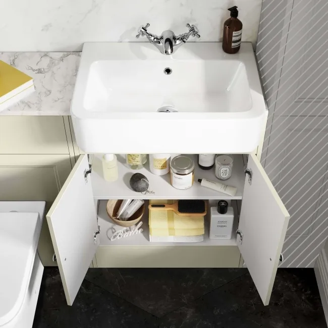 Monaco Chalk White Combination Vanity Basin with Marble Top & Atlanta Toilet 1200mm