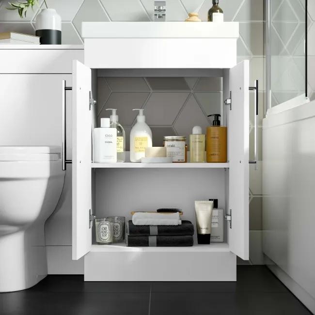 Avon Gloss White Combination Vanity Basin and Seattle Toilet 1000mm