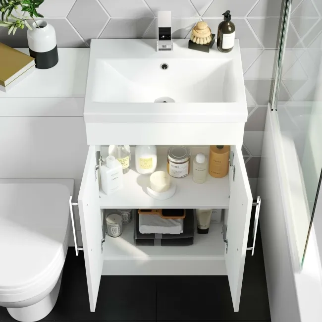 Avon Gloss White Combination Vanity Basin and Seattle Toilet 1000mm