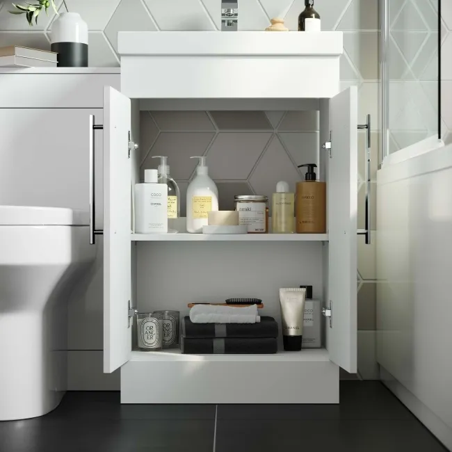 Avon Gloss White Combination Vanity Basin and Denver Toilet 1000mm