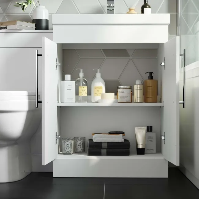 Avon Gloss White Combination Vanity Basin and Seattle Toilet 1100mm