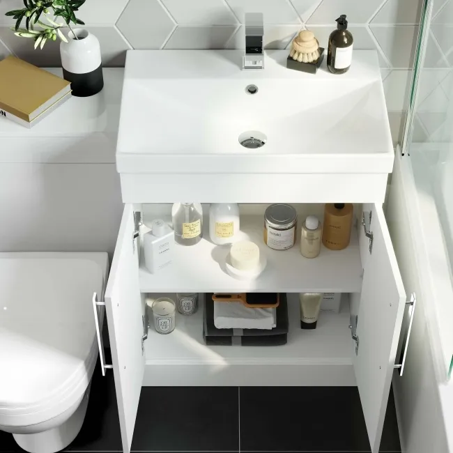 Avon Gloss White Combination Vanity Basin and Seattle Toilet 1100mm