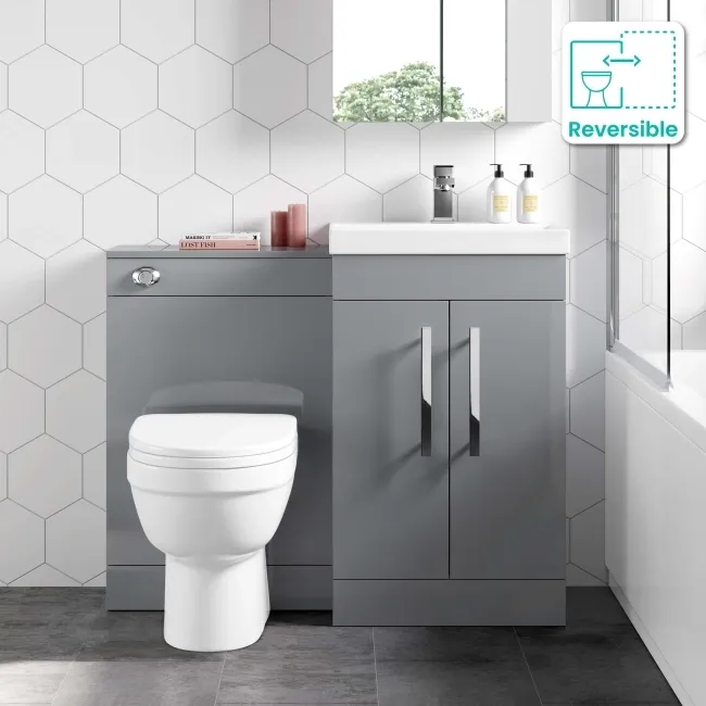 Avon Stone Grey Combination Vanity Basin and Seattle Toilet 1000mm