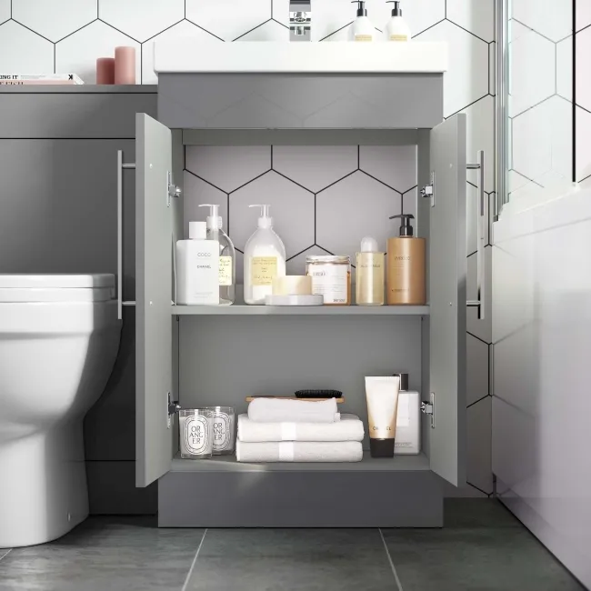 Avon Stone Grey Combination Vanity Basin and Seattle Toilet 1000mm