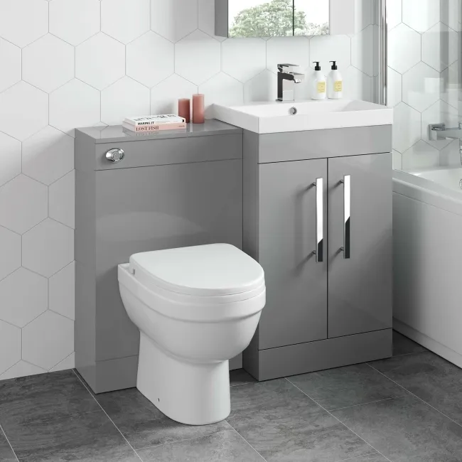 Avon Stone Grey Combination Vanity Basin and Seattle Toilet 1000mm