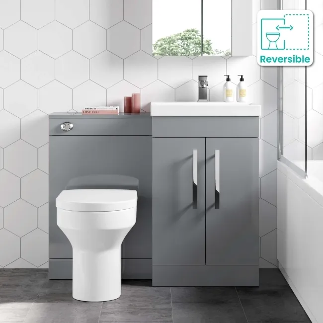 Avon Stone Grey Combination Vanity Basin and Denver Toilet 1000mm