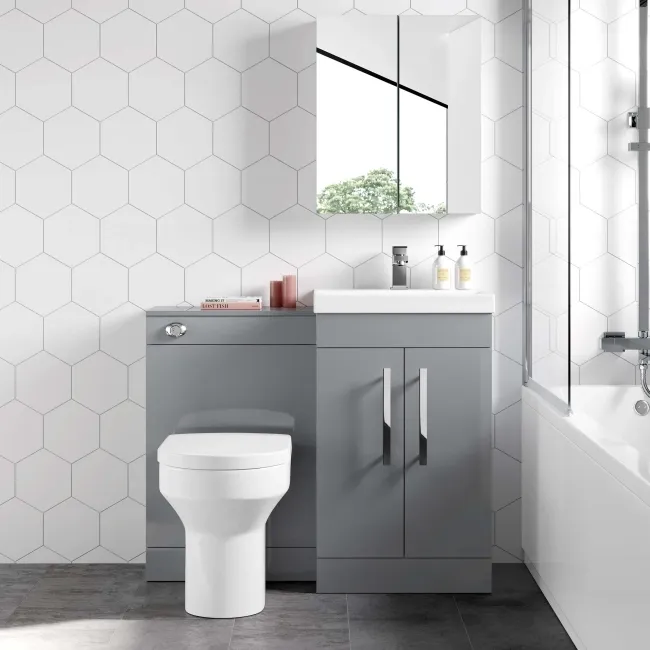 Avon Stone Grey Combination Vanity Basin and Denver Toilet 1000mm
