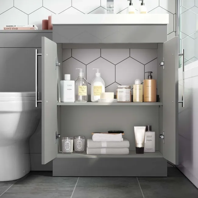 Avon Stone Grey Combination Vanity Basin and Seattle Toilet 1100mm