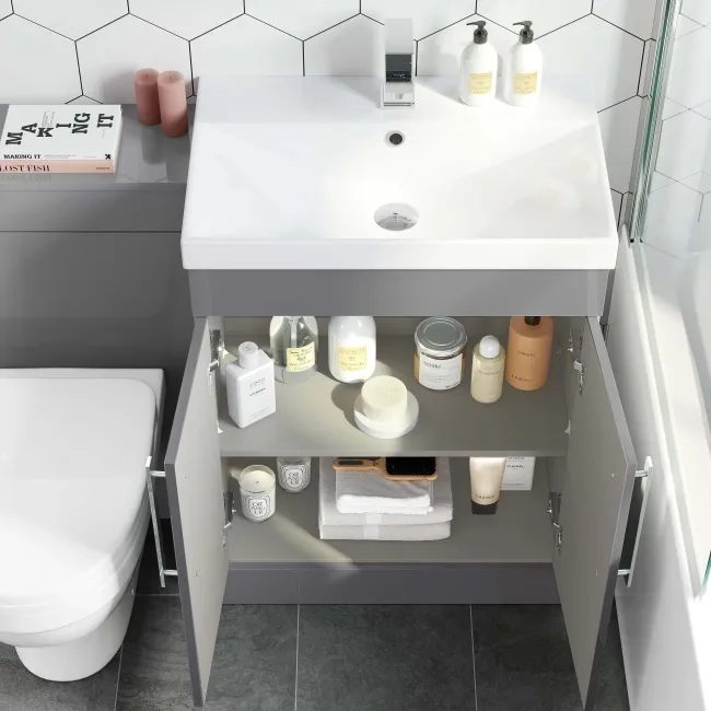 Avon Stone Grey Combination Vanity Basin and Seattle Toilet 1100mm