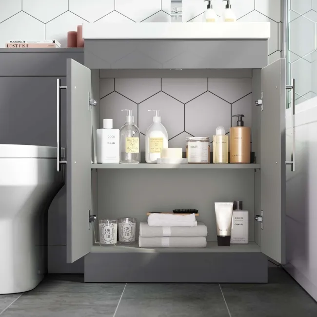 Avon Stone Grey Combination Vanity Basin and Denver Toilet 1100mm