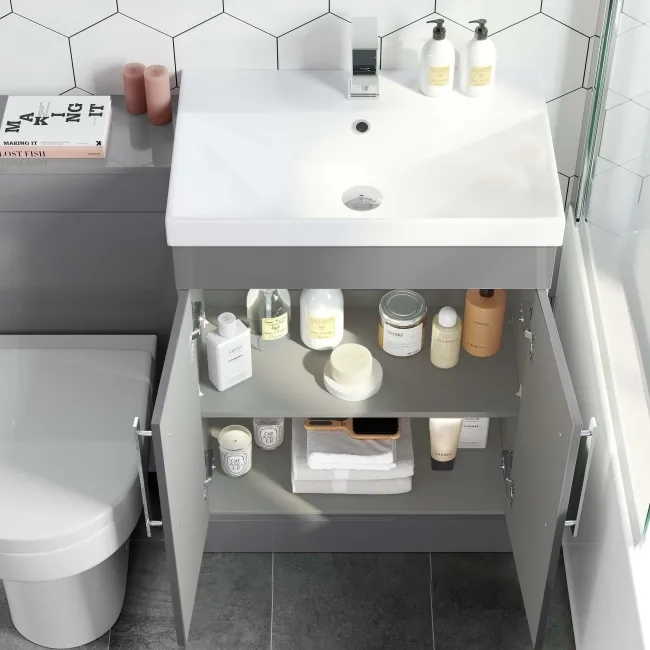 Avon Stone Grey Combination Vanity Basin and Denver Toilet 1100mm