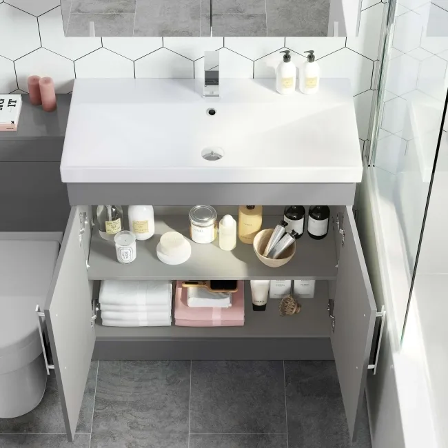 Avon Stone Grey Combination Vanity Basin and Denver Toilet 1300mm