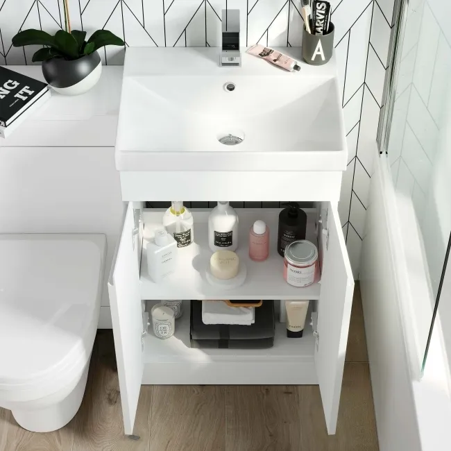 Trent Gloss White Combination Vanity Basin and Seattle Toilet 1000mm