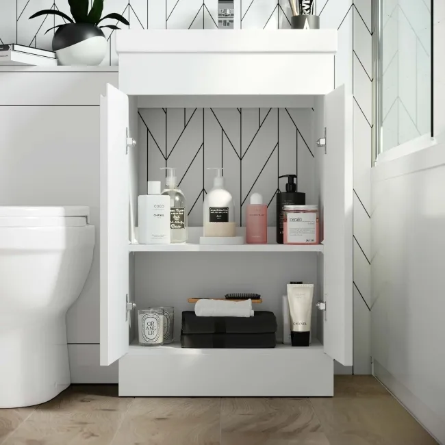 Trent Gloss White Combination Vanity Basin and Seattle Toilet 1000mm