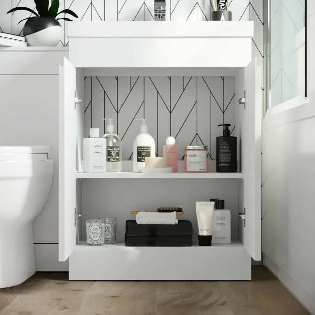 Trent Gloss White Combination Vanity Basin and Seattle Toilet 1100mm