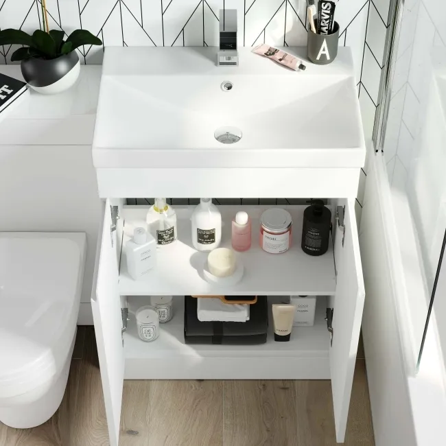 Trent Gloss White Combination Vanity Basin and Seattle Toilet 1100mm