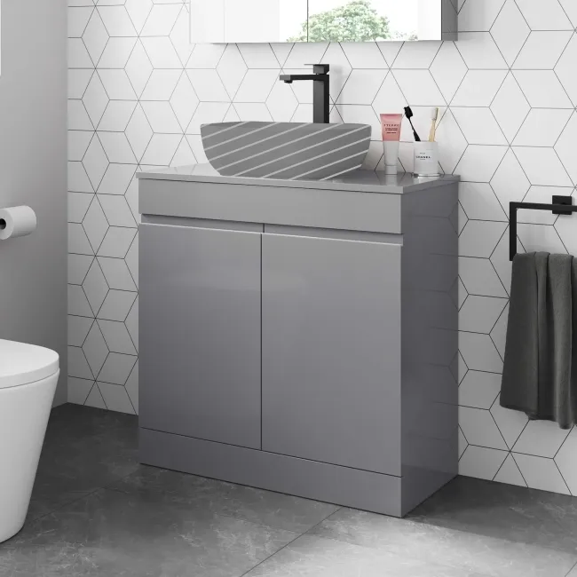Trent Stone Grey Cabinet 800mm - Excludes Counter Top Basin