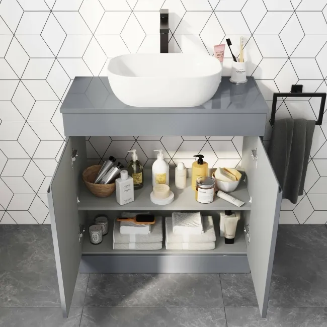 Trent Stone Grey Cabinet 800mm - Excludes Counter Top Basin
