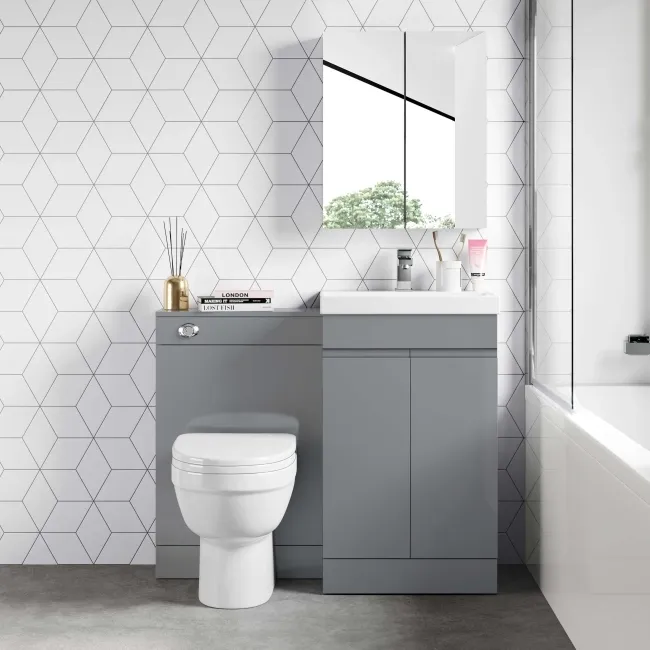 Trent Stone Grey Combination Vanity Basin and Seattle Toilet 1000mm