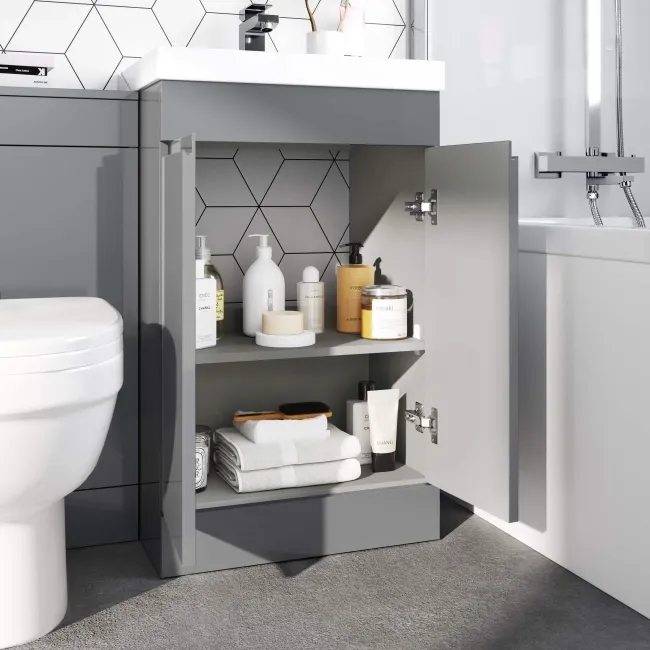 Trent Stone Grey Combination Vanity Basin and Seattle Toilet 1000mm