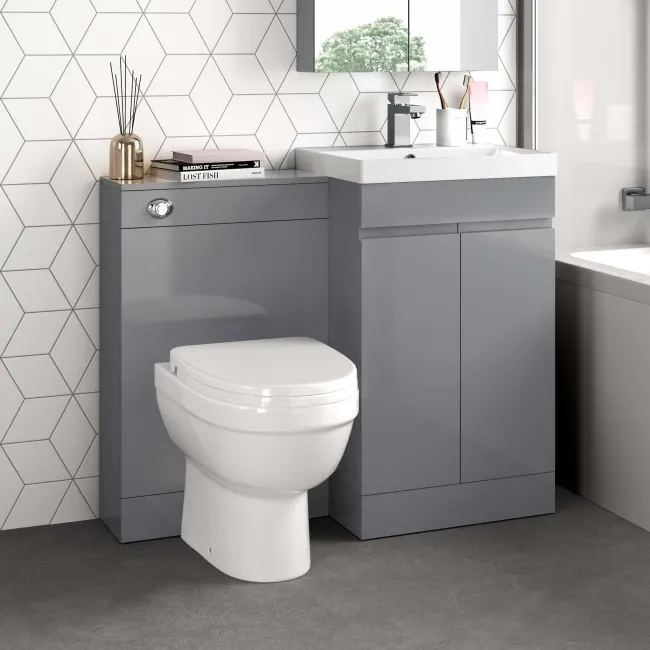 Trent Stone Grey Combination Vanity Basin and Seattle Toilet 1000mm