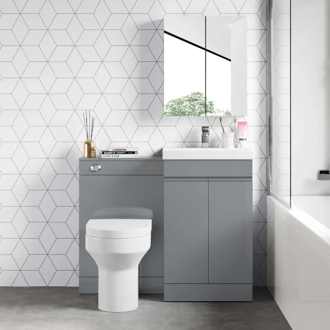 Trent Stone Grey Combination Vanity Basin and Denver Toilet 1000mm