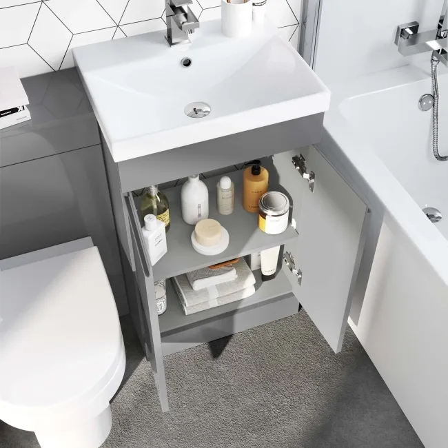 Trent Stone Grey Combination Vanity Basin and Denver Toilet 1000mm