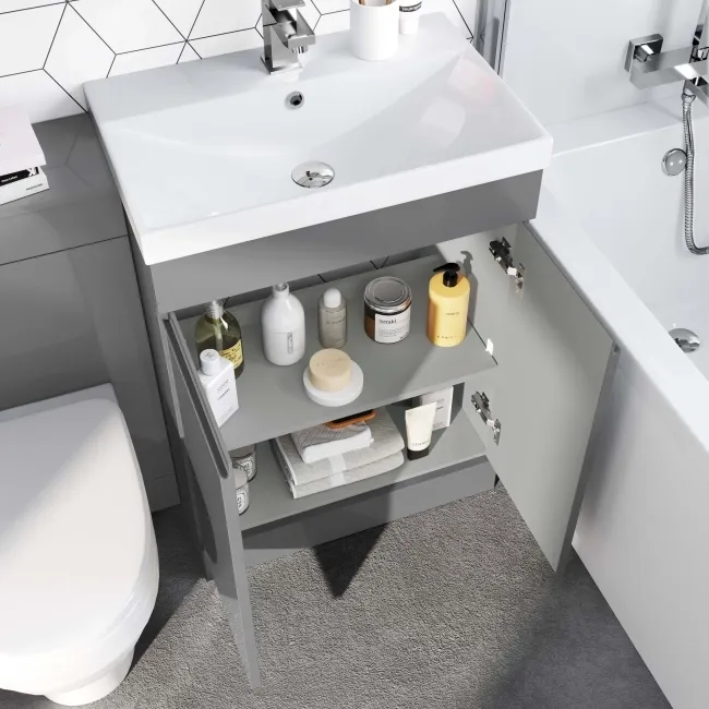 Trent Stone Grey Combination Vanity Basin and Seattle Toilet 1100mm