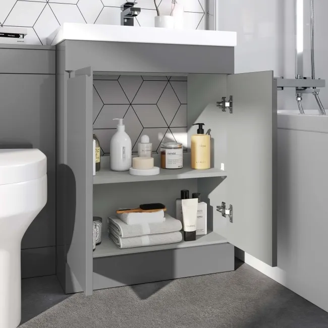 Trent Stone Grey Combination Vanity Basin and Denver Toilet 1100mm
