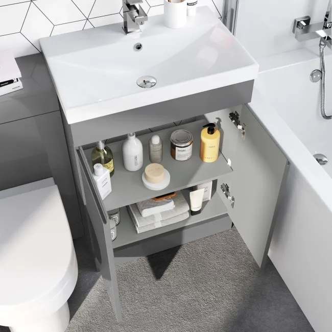 Trent Stone Grey Combination Vanity Basin and Denver Toilet 1100mm