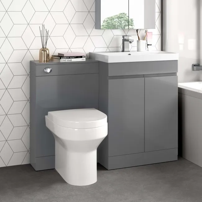 Trent Stone Grey Combination Vanity Basin and Denver Toilet 1100mm