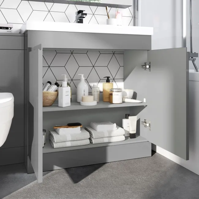 Trent Stone Grey Combination Vanity Basin and Seattle Toilet 1300mm