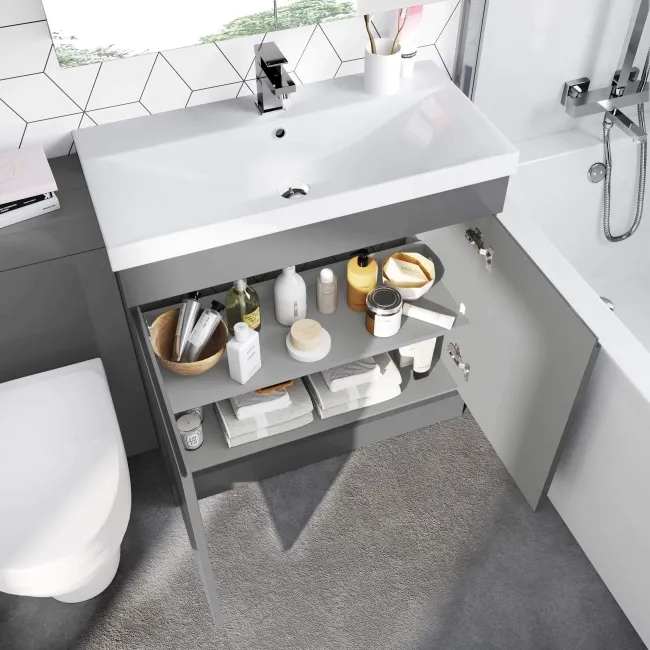 Trent Stone Grey Combination Vanity Basin and Seattle Toilet 1300mm
