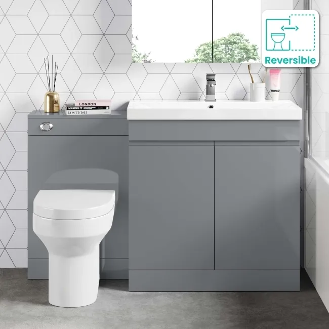 Trent Stone Grey Combination Vanity Basin and Denver Toilet 1300mm