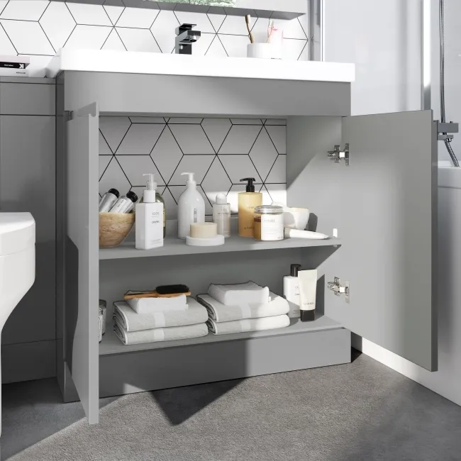 Trent Stone Grey Combination Vanity Basin and Denver Toilet 1300mm