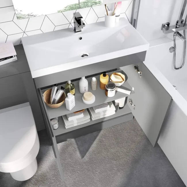 Trent Stone Grey Combination Vanity Basin and Denver Toilet 1300mm