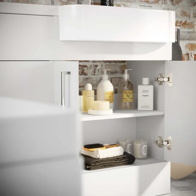 Harper Gloss White Combination Vanity Basin and Seattle Toilet 1200mm - Right Handed