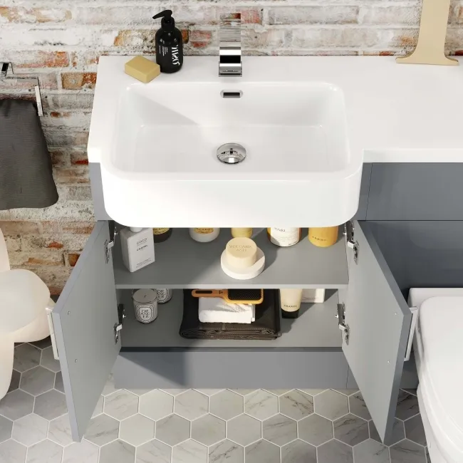 Harper Stone Grey Combination Vanity Basin and Seattle Toilet 1200mm - Left Handed