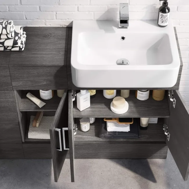 Harper Charcoal Elm Combination Vanity Basin 1500mm (Excludes Pan + Cistern)