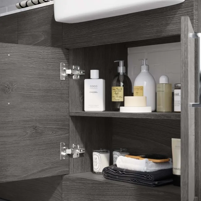 Harper Charcoal Elm Combination Vanity Basin with Marble Top & Denver Toilet 1500mm